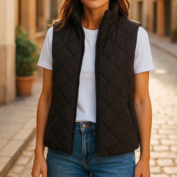 Vera Bradley Jackets & Blazers - Vera Bradley Black Quilted Vest